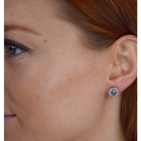 Aquamarine 1.40CT And Diamond 18K White Gold Earrings - Image 3