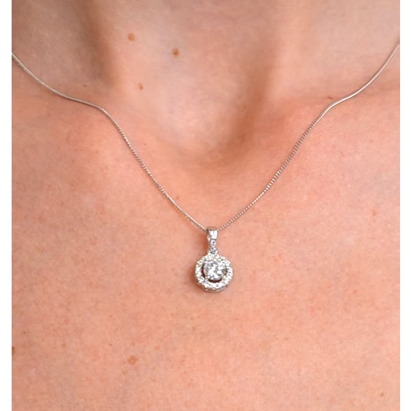 Ella Lab Diamond Halo Necklace in 18K White Gold 0.71ct F/VS1 - Image 4
