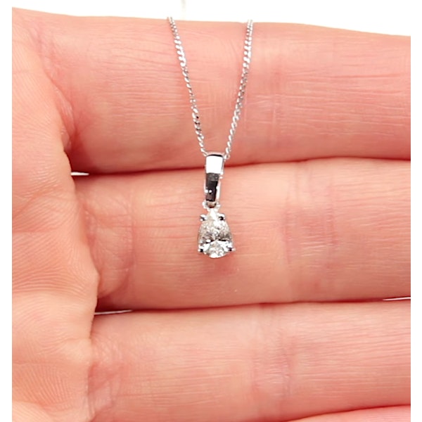 Keira 18K White Gold Pear Shape Diamond Pendant Necklace 0.33CT G/VS - Image 4