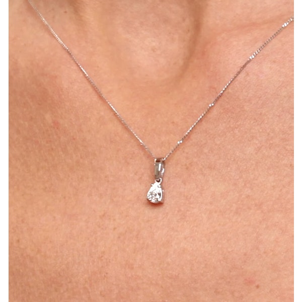 Keira 18K White Gold Pear Shape Lab Diamond Pendant Necklace 0.33CT F/VS - Image 3