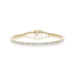 1ct Lab Diamond Tennis Bracelet Rub Over Style in 18K Gold Vermeil