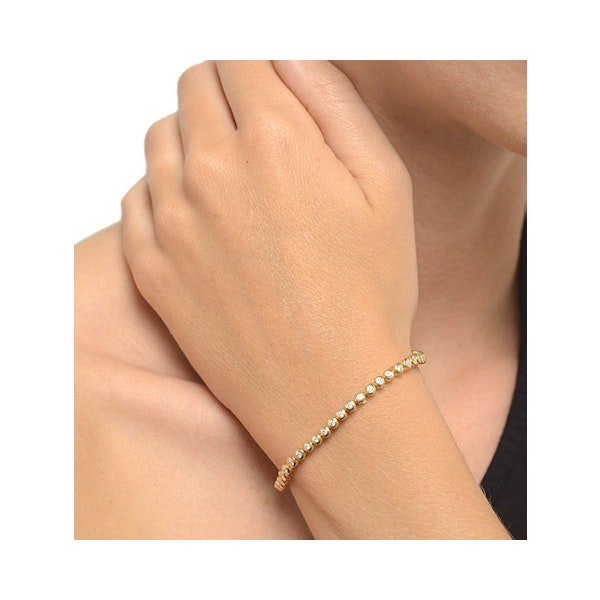 1ct Lab Diamond Tennis Bracelet Rub Over Style in 18K Gold Vermeil - Image 2