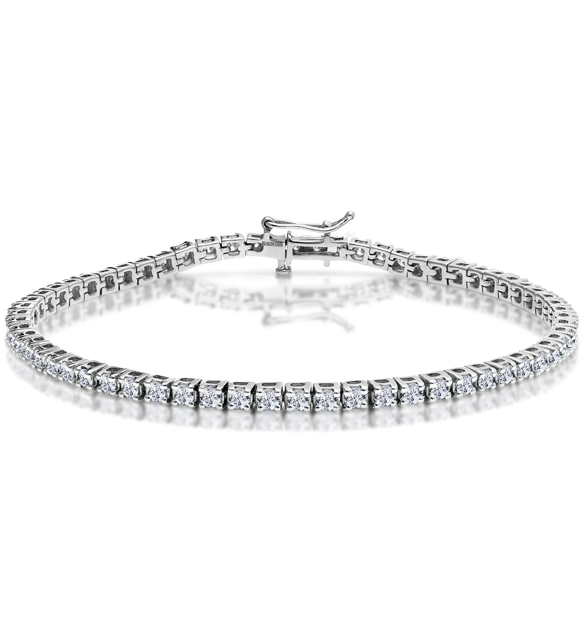GMESME 18K White Gold Plated 3.0 Cubic Zirconia Classic Tennis Bracelet 6.5 Inch 