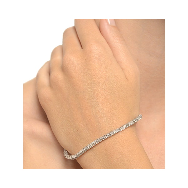 3ct Diamond Tennis Bracelet Claw Set in 9K White Gold - Image 2