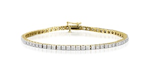 4ct Lab Diamond Tennis Bracelet Claw Set in 9K Yellow Gold F/VS
