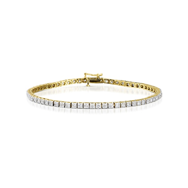 4ct Lab Diamond Tennis Bracelet Claw Set in 9K Yellow Gold - Image 1