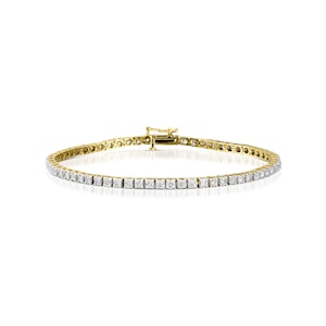 4ct Lab Diamond Tennis Bracelet Claw Set in 9K Yellow Gold