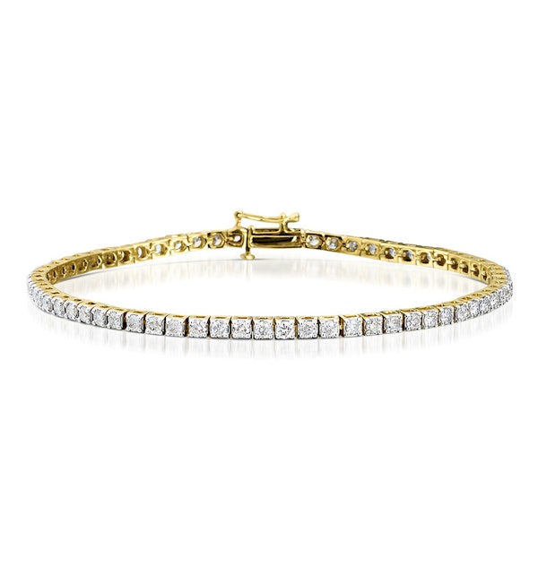 4ct Diamond Tennis Bracelet Claw Set in 9K Yellow Gold - image 1