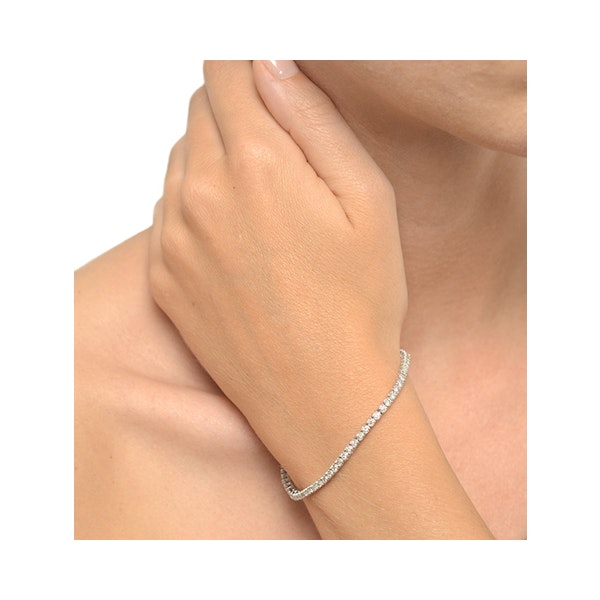 4ct Diamond Tennis Bracelet Claw Set in 9K White Gold - Image 2