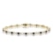 9K Gold Diamond and Sapphire Claw Set Link Bracelet - image 1