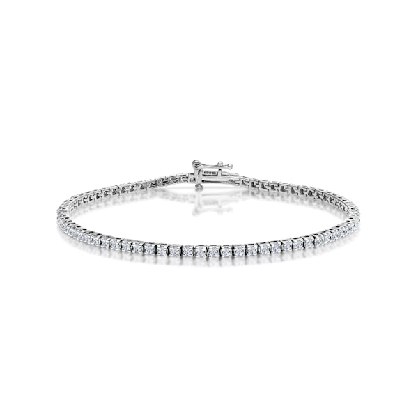 2ct Diamond Tennis Bracelet Claw Set in 9K White Gold - Image 1