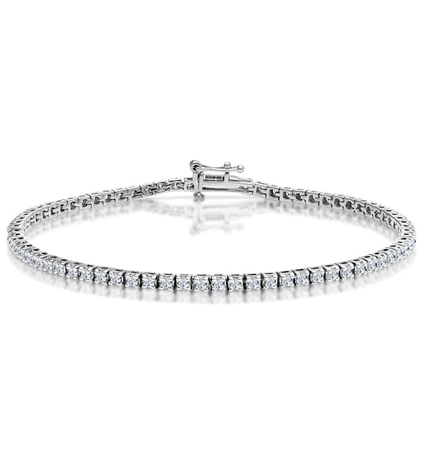 2ct Diamond Tennis Bracelet Claw Set in 9K White Gold - image 1