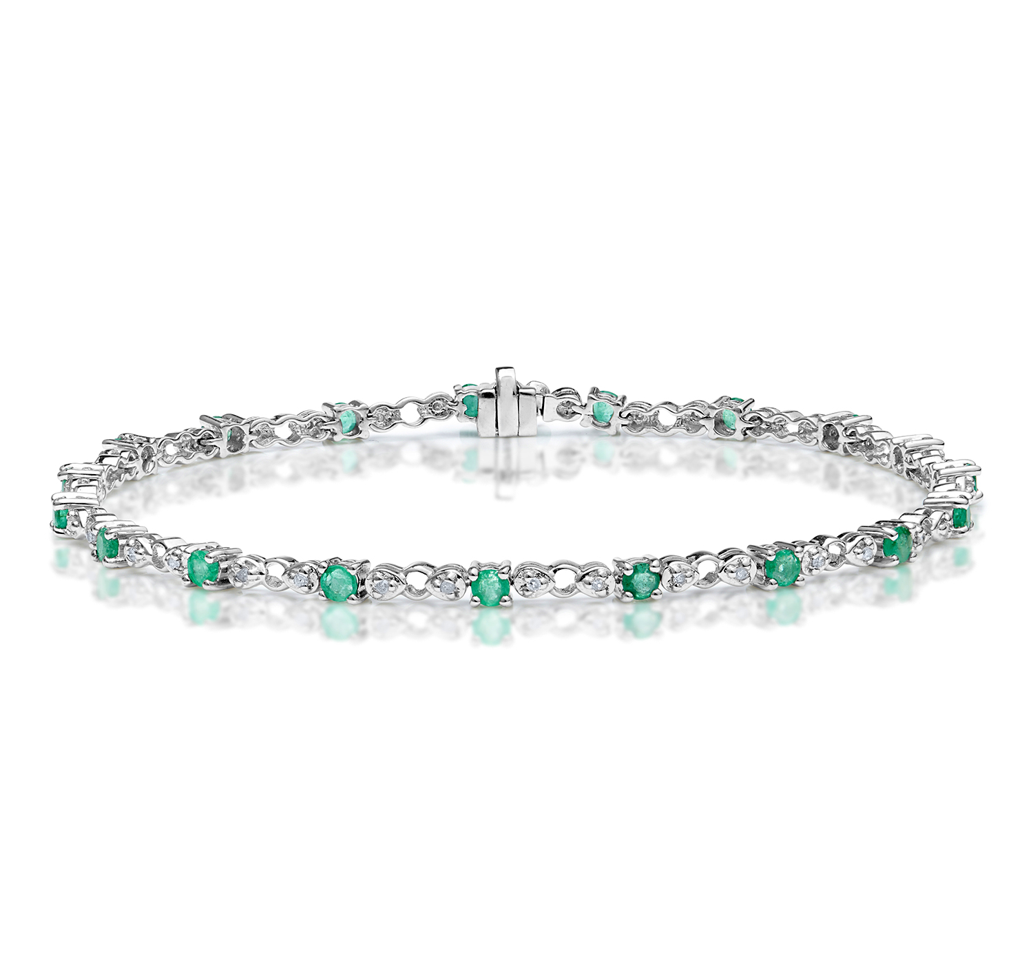 Diamond Green Real Emerald Stone Bracelet