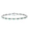 9K White Gold Diamond and Emerald Claw Set Link Bracelet - image 1