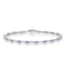 9K White Gold Diamond and Tanzanite Claw Set Link Bracelet - image 1