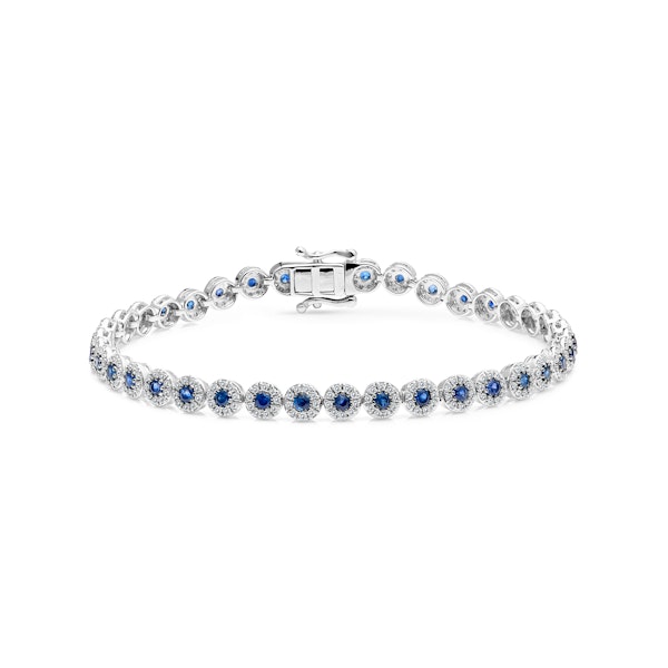 1.62ct Sapphire and 1ct Diamond Stellato Bracelet in 9K White Gold - Image 1