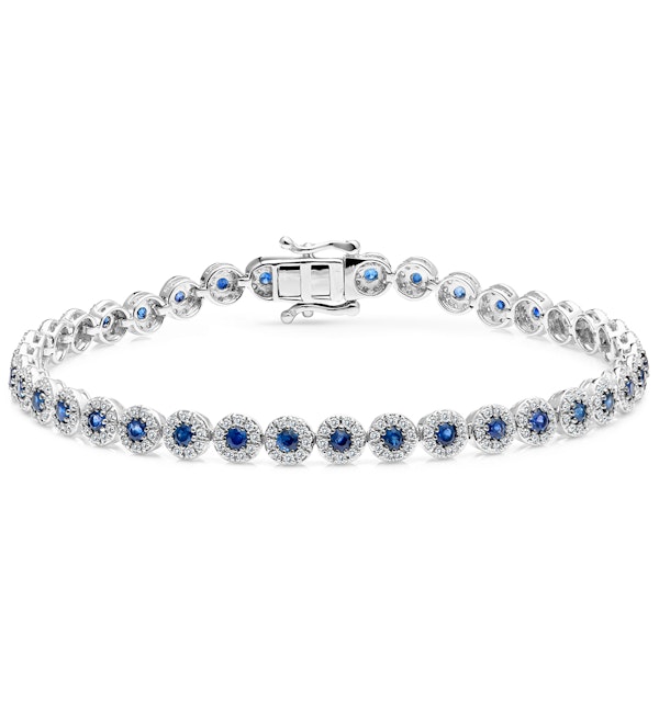 1.62ct Sapphire and 1ct Diamond Stellato Bracelet in 9K White Gold - image 1