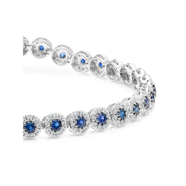 1.62ct Sapphire and 1ct Diamond Stellato Bracelet in 9K White Gold - Image 3
