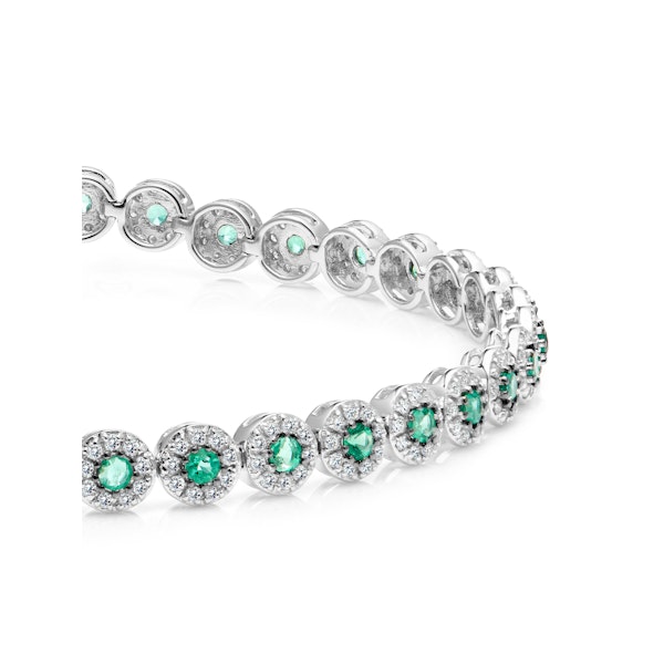 1.11ct Emerald and 1ct Diamond Stellato Bracelet in 9K White Gold - Image 3