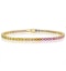 Rainbow Gem Stones Bracelet 10ct Set in 9K Yellow Gold - image 1