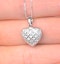 Diamond 0.47ct Heart Pendant Necklace 9K White Gold - image 3