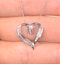 Heart Pendant Necklace 0.33ct Diamond 9K White Gold - image 3