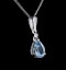 Stellato Collection Blue Topaz Diamond Necklace in 9K White Gold - image 4