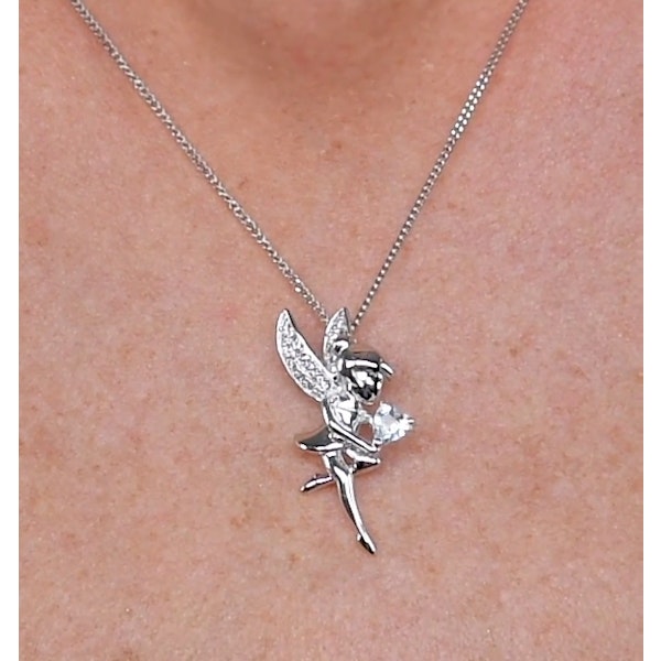Pixie Aquamarine and Diamond Stellato Pendant Necklace 9K White Gold - Image 3