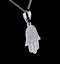 Stellato Diamond Hamsa Pendant Necklace 0.13ct 9K in White Gold - image 4