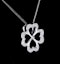 4 Leaf Clover Diamond Necklace in 9K White Gold - Stellato Collection - image 4
