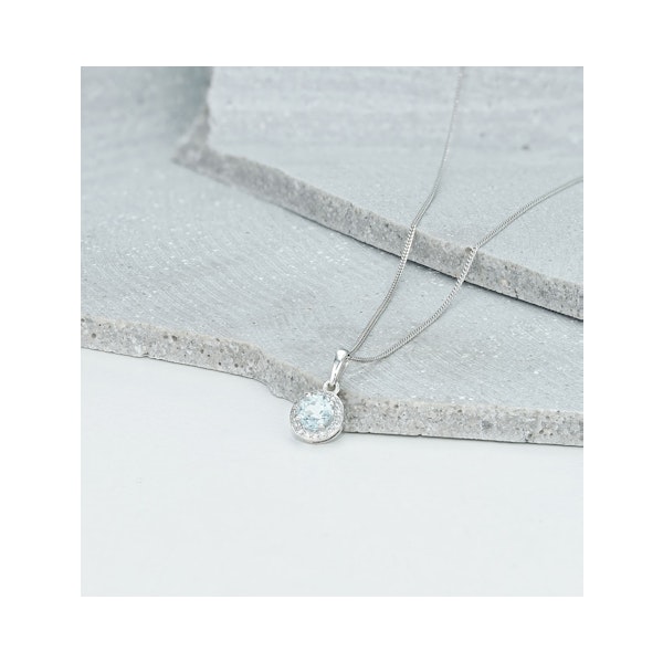 0.38ct Aquamarine and Diamond Stellato Necklace in 9K White Gold - Image 3