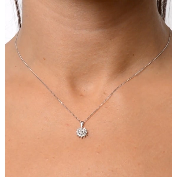 9K White Gold Pendant Necklace With 0.25ct Diamonds - Image 2