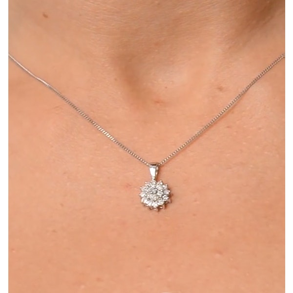 9K White Gold Pendant Necklace With 0.25ct Diamonds - Image 3