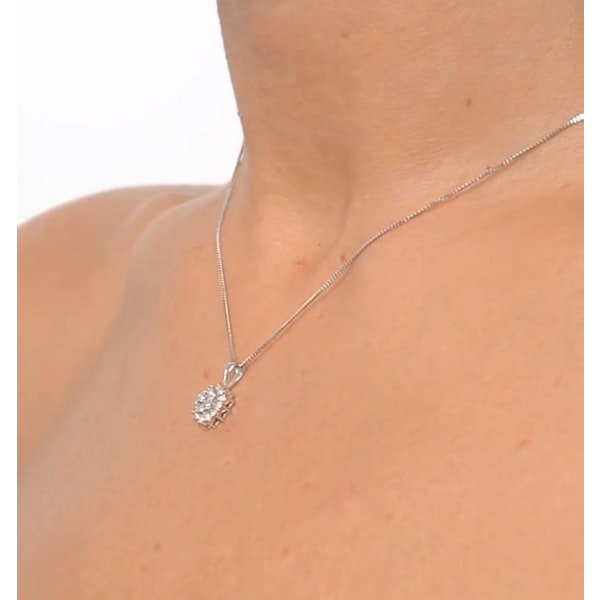 9K White Gold Pendant Necklace With 0.25ct Diamonds - Image 4