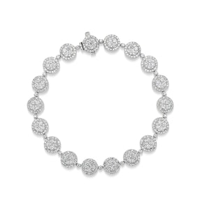 Halo Bracelet with 5CT of Diamonds in 18K White Gold - J3353
