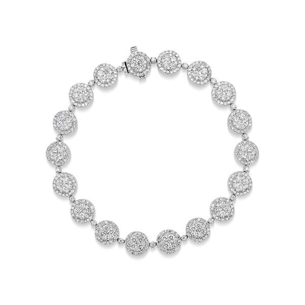 Halo Bracelet with 5CT of Diamonds in 18K White Gold - J3353 - Image 1
