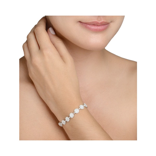 Halo Bracelet with 5CT of Diamonds in 18K White Gold - J3353 - Image 3