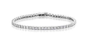 Diamond Tennis Bracelet 4ct Look 18K White Gold - J3355