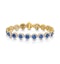 Diamond Halo and Sapphire Bracelet Set in 18K Gold Bracelet J3357 - image 1