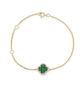 Emerald 1.01ct And Diamond 18K Yellow Gold Alegria Bracelet