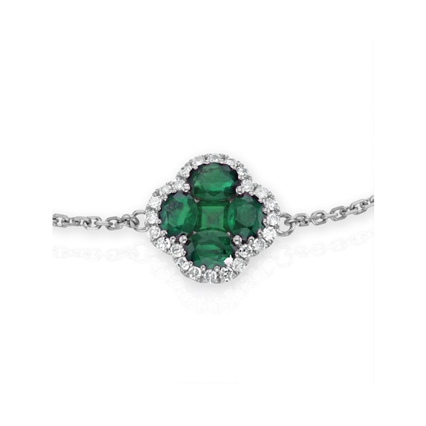 Emerald 1.01ct And Diamond 18K White Gold Alegria Bracelet - Image 3