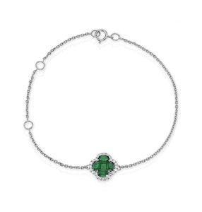 Emerald 1.01ct And Diamond 18K White Gold Alegria Bracelet
