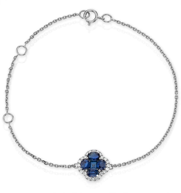 Sapphire 1.11ct And Diamond 18K White Gold Alegria Bracelet - image 1