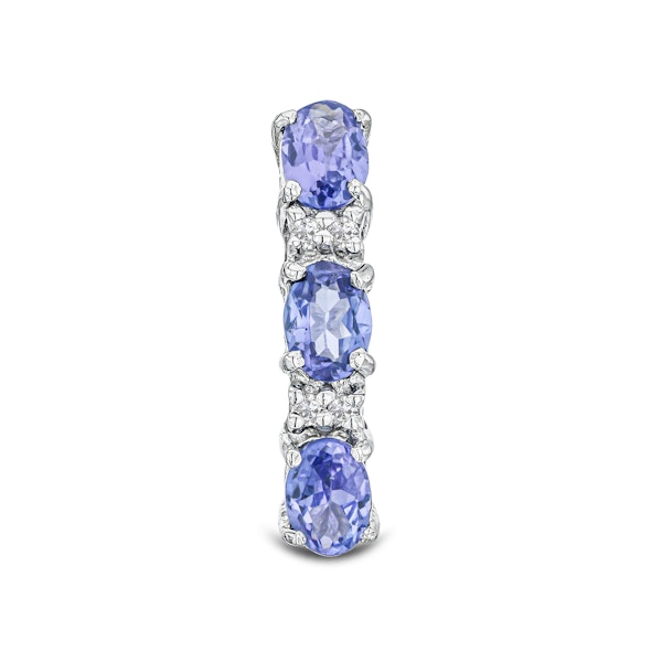 Tanzanite 1.02CT And Diamond 925 Sterling Silver Earrings - Image 3