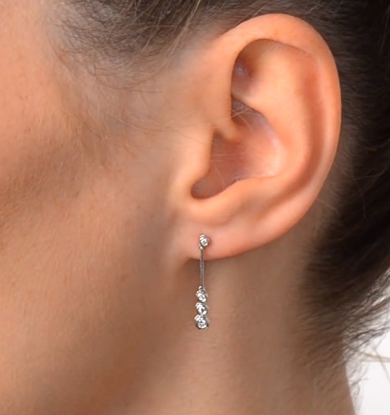 Trilogy Drop Earrings 0.12ct Lab Diamonds 925 Sterling Silver - Image 2