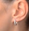 Hoop Earrings 0.07ct Diamond 9K White Gold - image 2