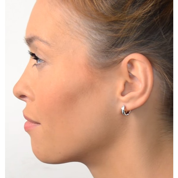Diamond Huggie Earrings 0.20ct 9K White Gold - Image 3