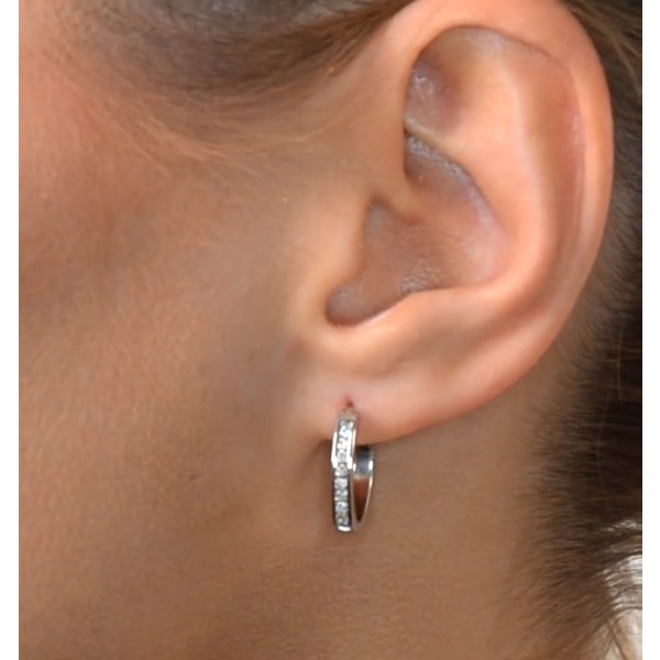 Hoop Earrings 0.25ct Lab Diamond 9K White Gold - Image 4