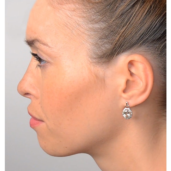 Aquamarine 3.69CT And Diamond 9K White Gold Earrings - Image 2
