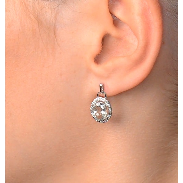 Aquamarine 3.69CT And Diamond 9K White Gold Earrings - Image 3